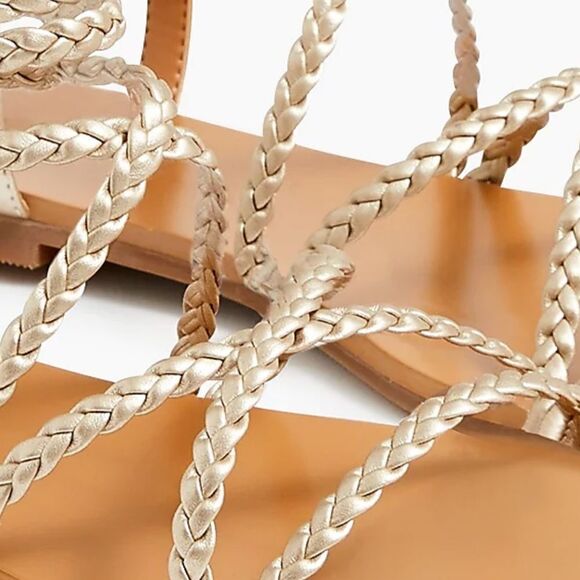 J.Crew Factory Braided Ankle-Wrap Sandals - Picture 3 of 7